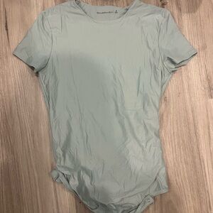 Abercrombie & Fitch  Soft Matte Seamless Tee Bodysuit in Sage green